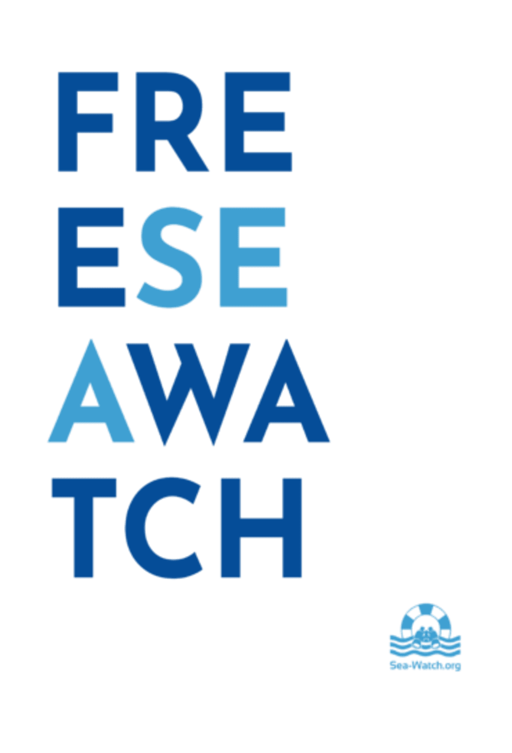 Liberate Sea-Watch - scritta blu