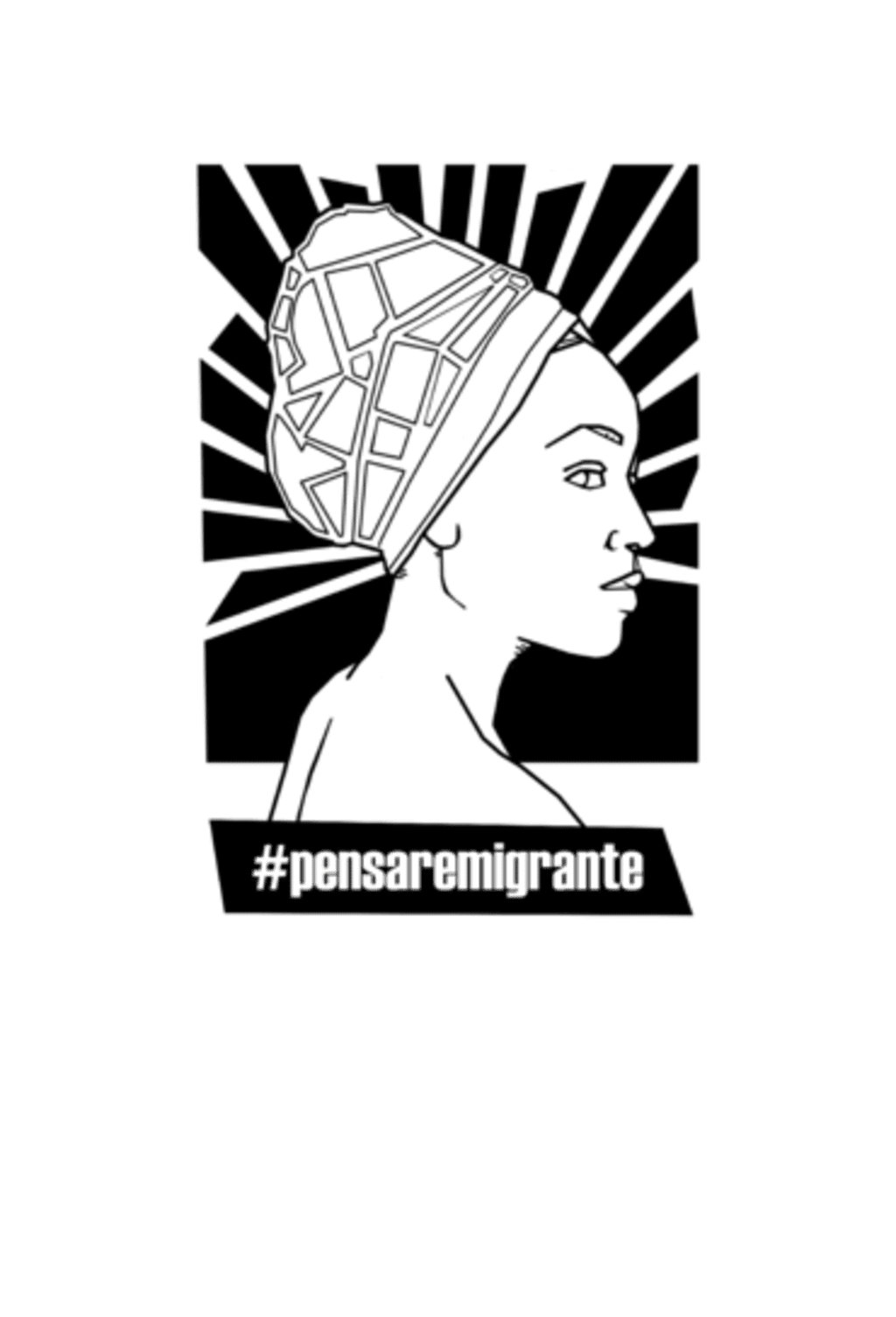 #pensaremigrante T-shirt hashtag