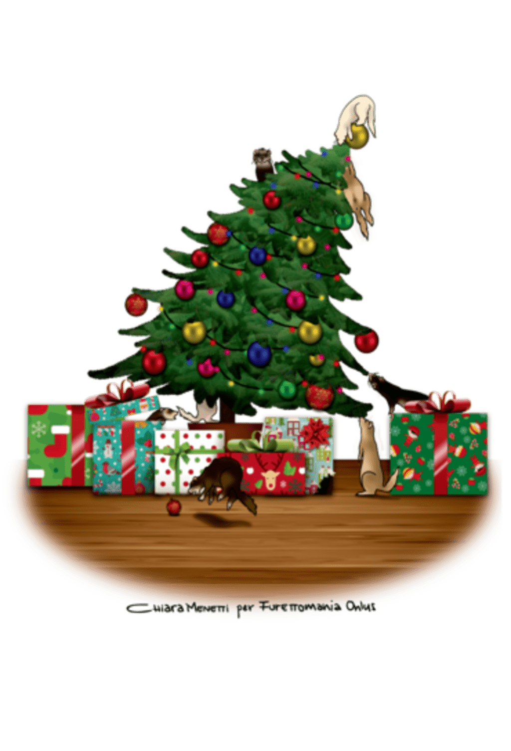 CHRISTMAS FERRETS TREE
