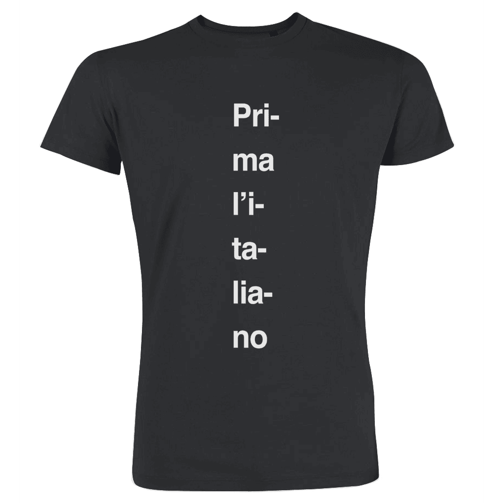 Prima l'italiano - scritta bianca