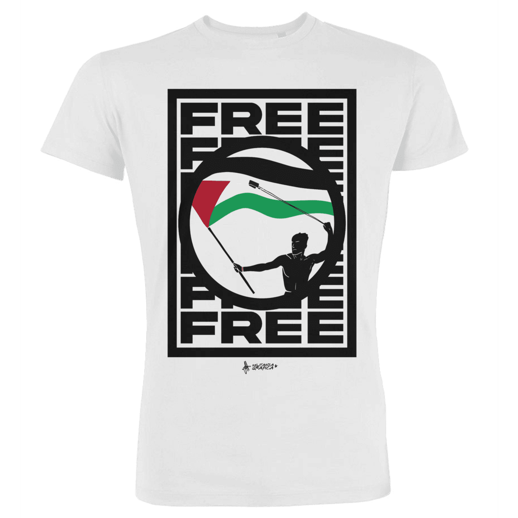 Free Palestine - T-shirt bianca