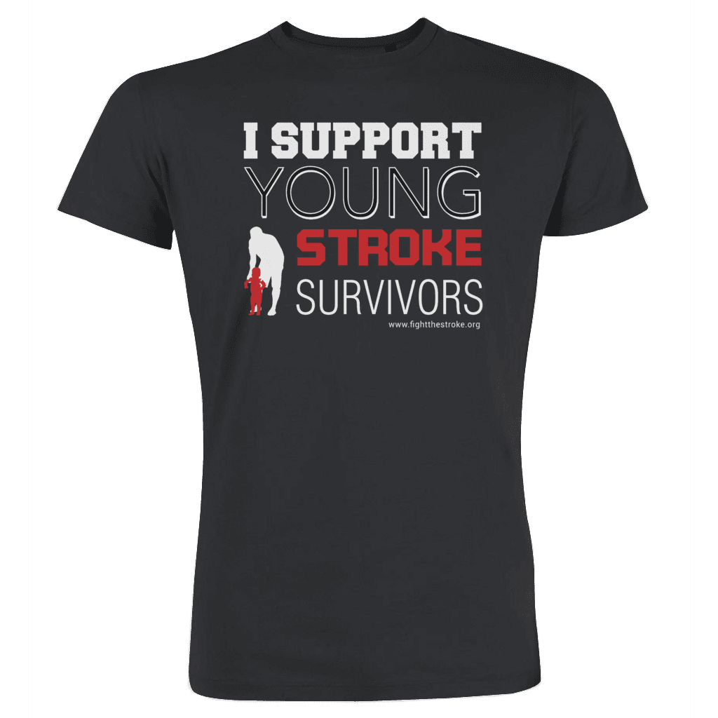 Support young stroke survivors Typography nera