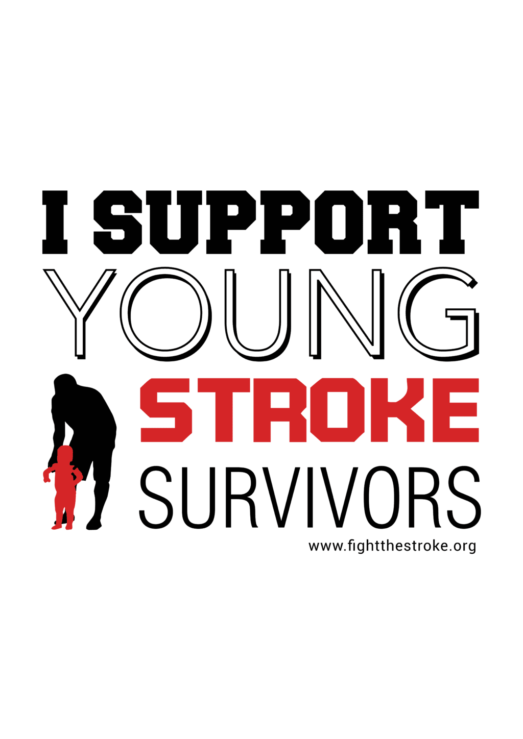 Support young stroke survivors Typography bianca